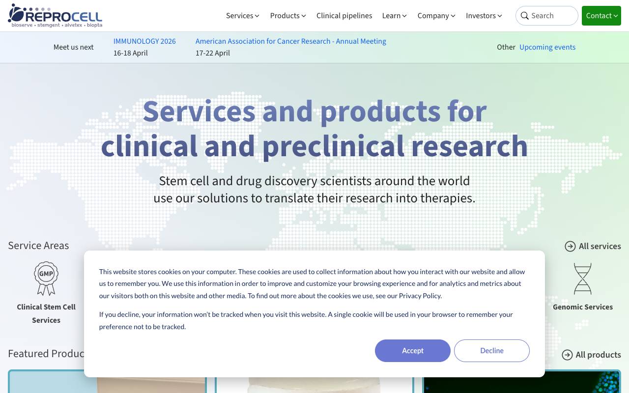 株式会社リプロセルの公式サイト