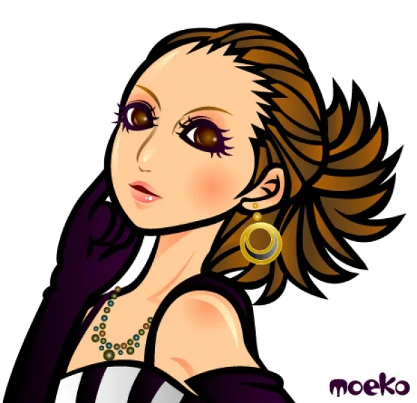 女性の似顔絵人物イラスト２