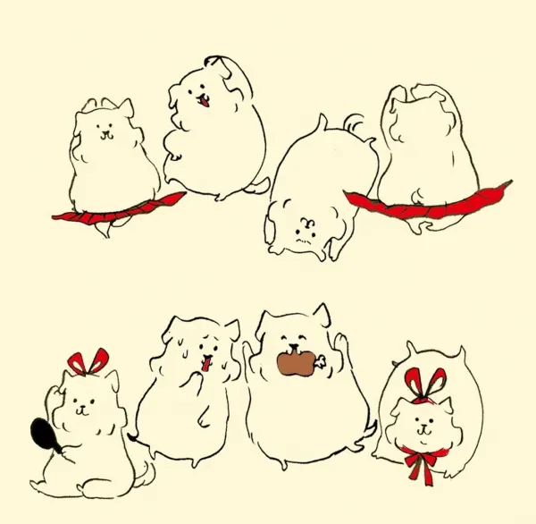 犬のカットイラスト
