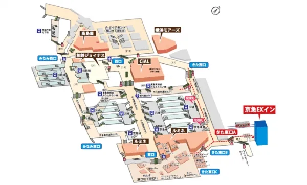 京急EXイン 横浜駅アクセスマップ