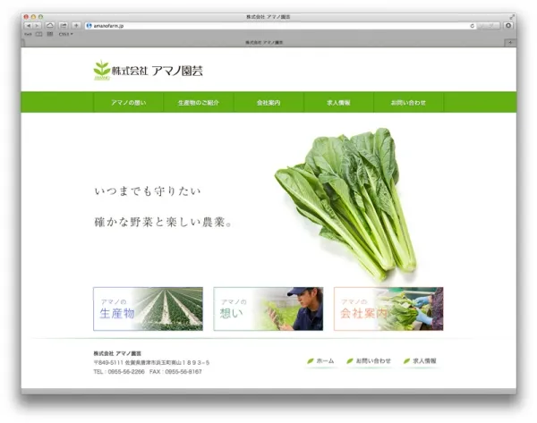 株式会社 アマノ園芸様Webサイト制作