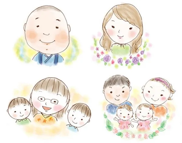 絵本風 似顔絵イラスト