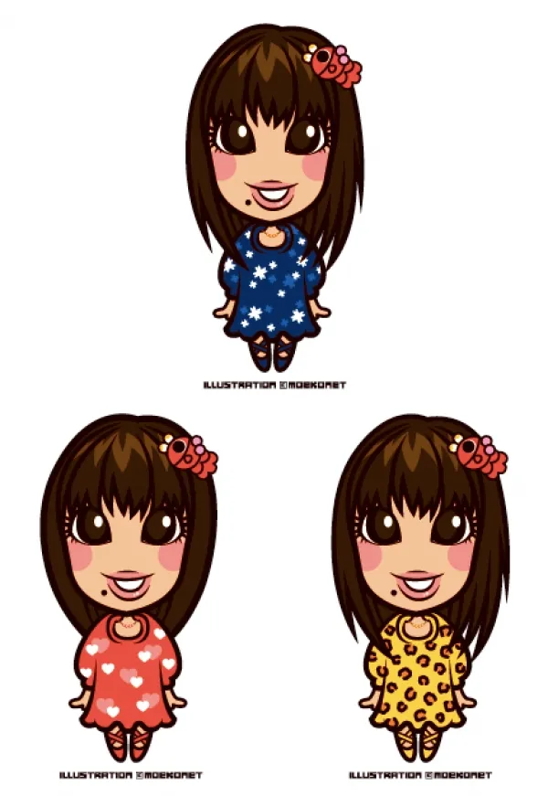 女の子のキャラクターイラスト