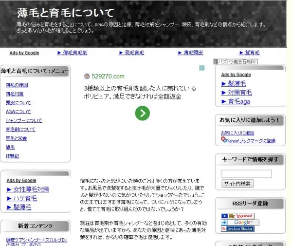 育毛ブログ作成