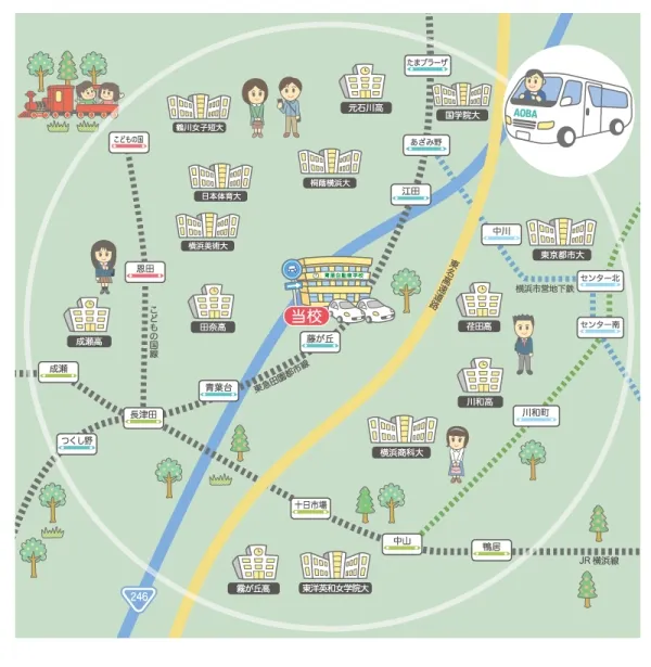 企業webサイト用のイラストマップ