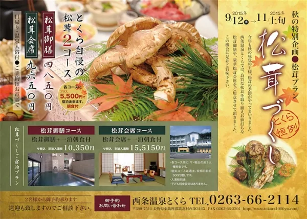 観光温泉施設忘新年会チラシデザイン