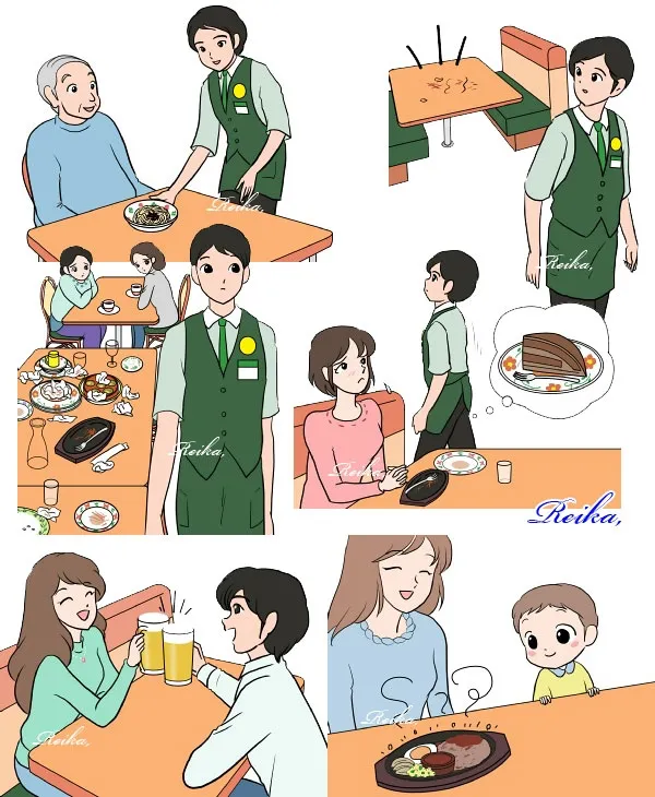 サイゼリヤ様 マニュアルイラスト