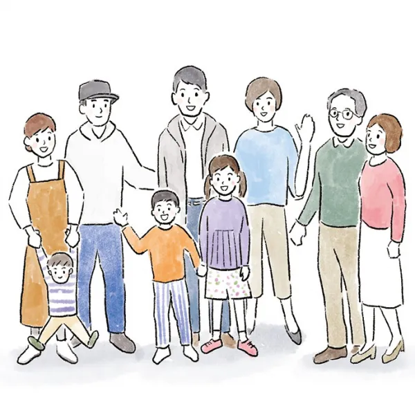 家族のイラスト/住宅パンフレット