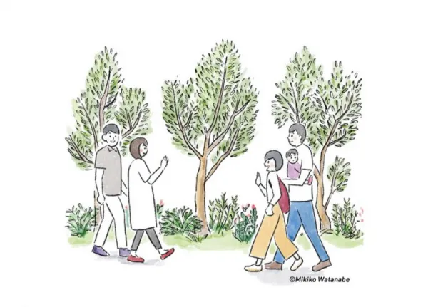 家族のイラスト/住宅パンフレット