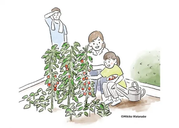 家族のイラスト/住宅パンフレット