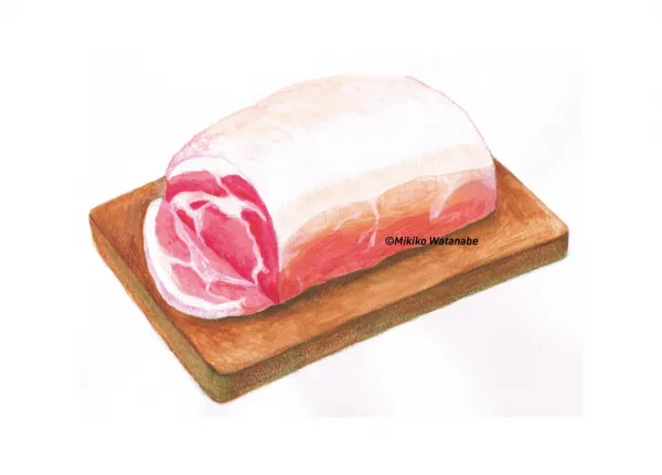 豚肉のイラスト／タウン誌カット